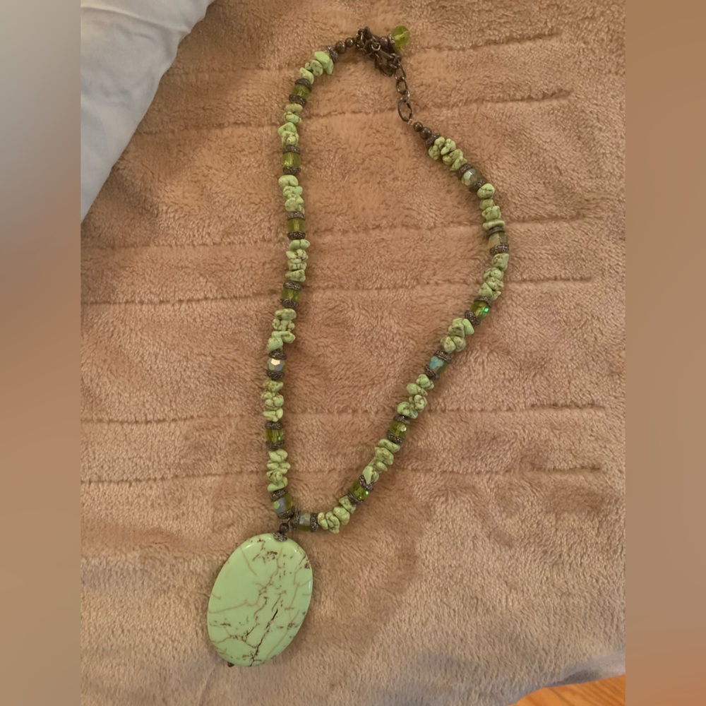 Green beaded necklace